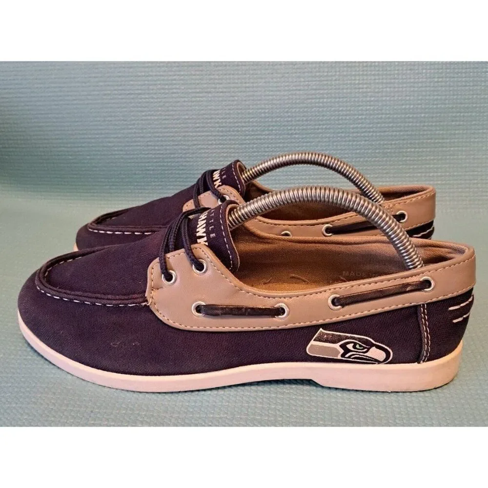 Seattle Seahawks NFL Men's Side Logo Canvas Shoes Size 7 Foco‎